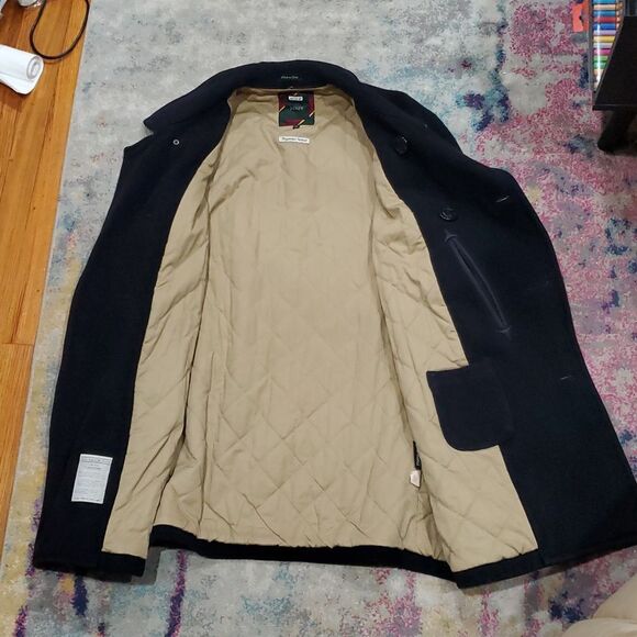 J. Crew Baywater Peacoat Wool Stadium Cloth in Black Size LT or Large Tall - Picture 11 of 16